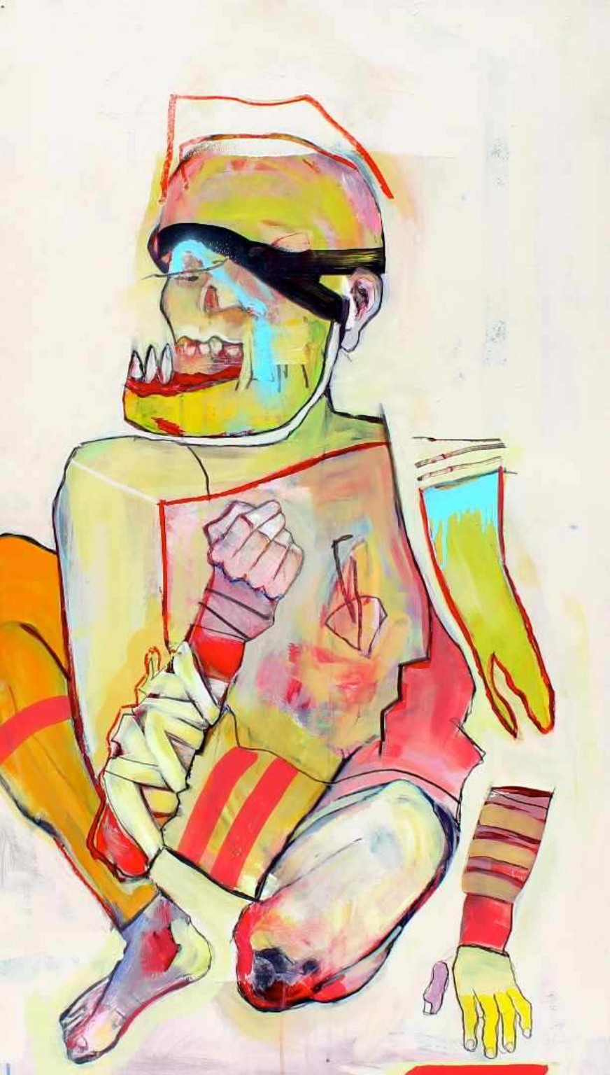 Colorful modernist seated figure